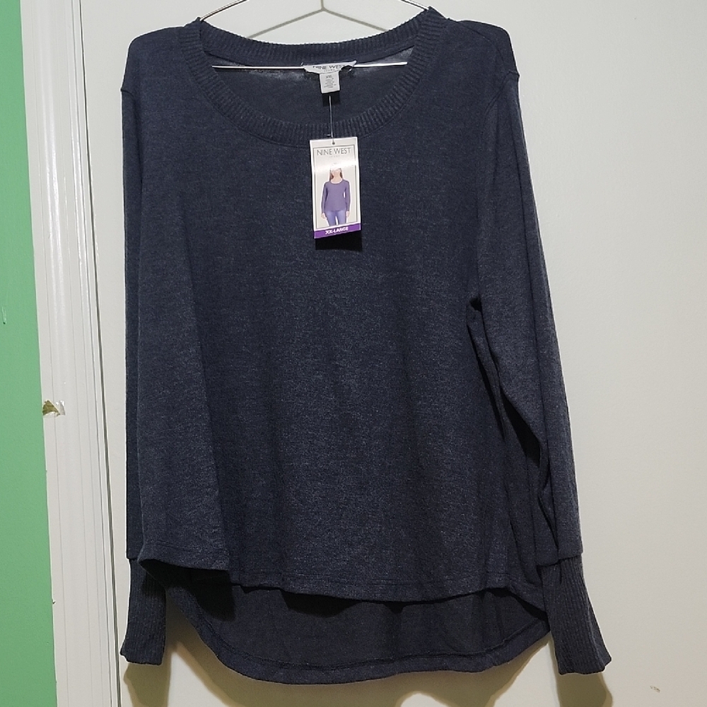 Nine West Navy Crew Neck Sweater